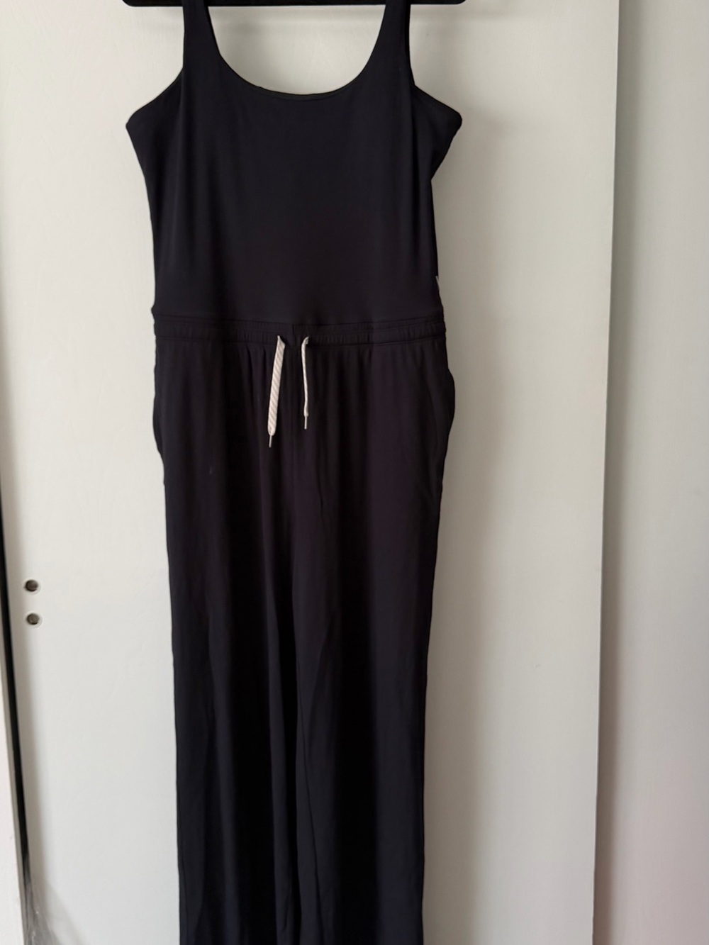 Vuori Black Sleeveless Drawstring Jumpsuit